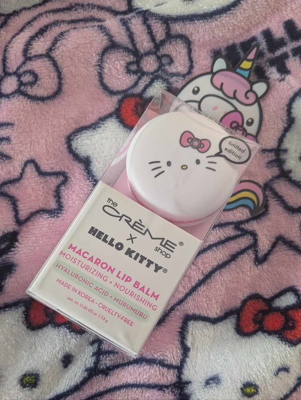 NIB! Hello Kitty x The Creme Shop Macaron Lip Balm Sweet Sprinkles